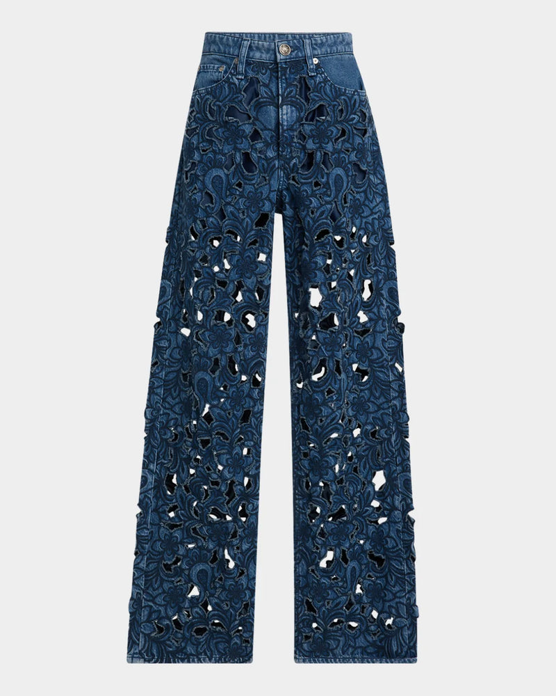 Rag & Bone Logan Mid-Rise Floral Cut-Out Jeans