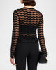 SIMKHAI Maxime Wavy Knit Cardigan In Black