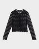 SIMKHAI Maxime Wavy Knit Cardigan In Black