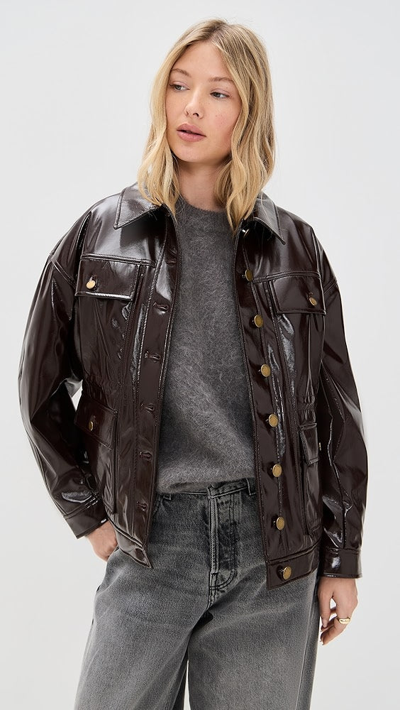 Rag & Bone Amy Faux Patent Leather Jacket