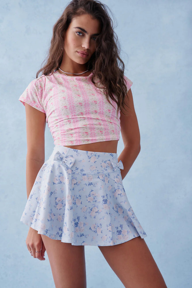 LOVESHACKFANCY Corene Floral Active Skort