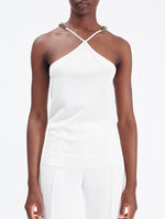 BARBARA BUI SLEEVELESS TOP WITH EMBELLISHED NECKLINE